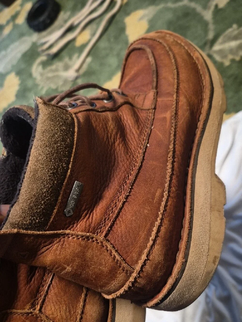 Clarks Brown Leather Moc-Toe Lace-Up Boots